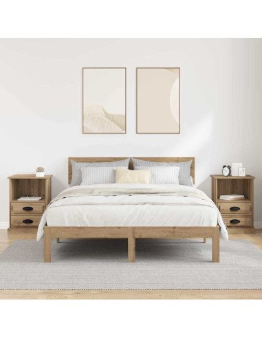 Armadio da Notte 2 pcs rovere artigianale 43 x 36 x 60 cm