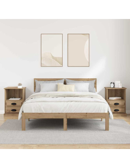 Armadio da Notte 2 pcs rovere artigianale 43 x 36 x 60 cm