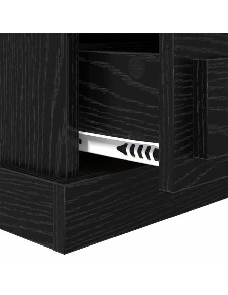 Armadio da Notte Rovere nero 43 x 36 x 60 cm Legno multistrato