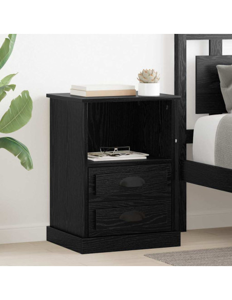 Armadio da Notte Rovere nero 43 x 36 x 60 cm Legno multistrato