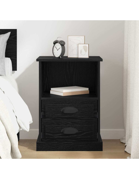 Armadio da Notte Rovere nero 43 x 36 x 60 cm Legno multistrato