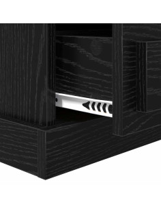 Armadio da Notte con cassetto 2 pcs Rovere nero 43 x 36 x 60 cm