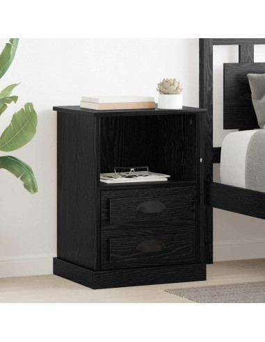 Armadio da Notte con cassetto 2 pcs Rovere nero 43 x 36 x 60 cm