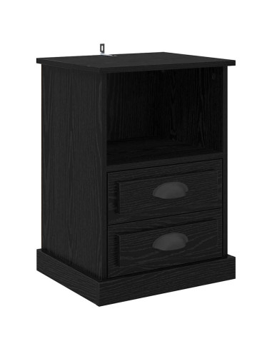 Armadio da Notte con cassetto 2 pcs Rovere nero 43 x 36 x 60 cm