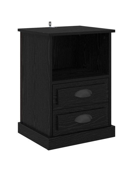 Armadio da Notte con cassetto 2 pcs Rovere nero 43 x 36 x 60 cm