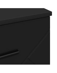 Armadio da Notte Nero 38 x 38 x 66 cm Legno multistrato 2