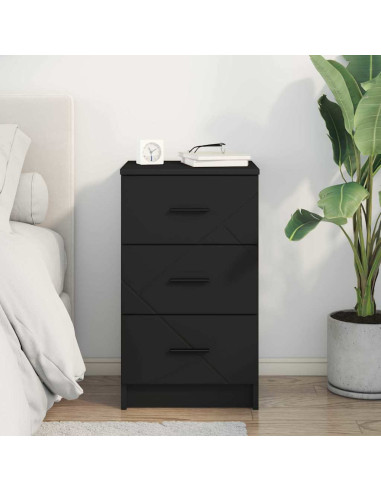 Armadio da Notte Nero 38 x 38 x 66 cm Legno multistrato