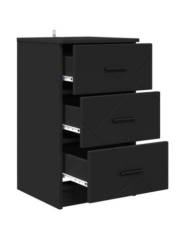 Armadio da Notte Nero 38 x 38 x 66 cm Legno multistrato