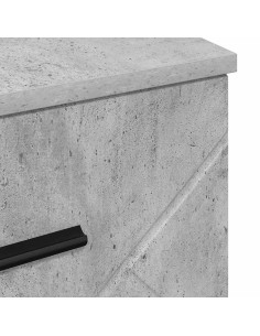 Armadio da Notte con cassetto Grigio cemento 38 x 38 x 66 cm 2