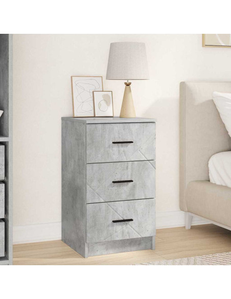 Armadio da Notte con cassetto Grigio cemento 38 x 38 x 66 cm