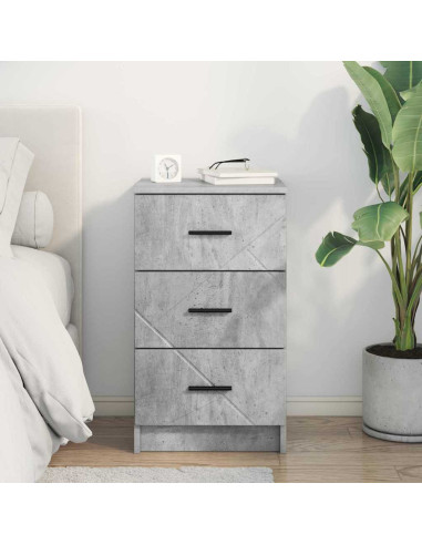 Armadio da Notte con cassetto Grigio cemento 38 x 38 x 66 cm
