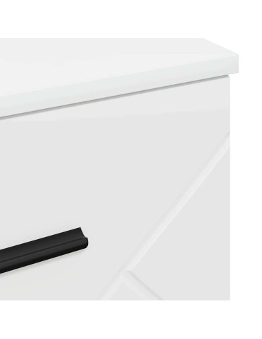 Armadio da Notte con cassetto Bianco lucido 38 x 38 x 66 cm