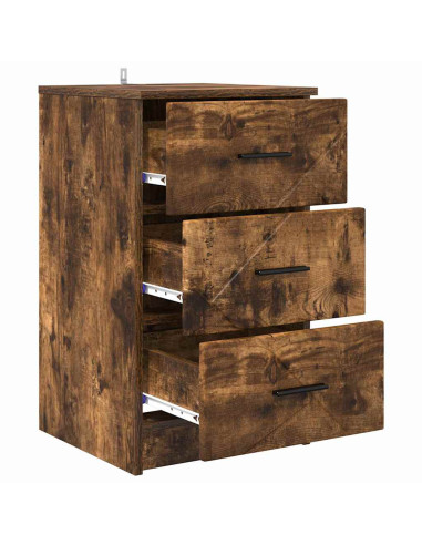 Armadio da Notte Rovere fumo 38 x 38 x 66 cm Legno multistrato