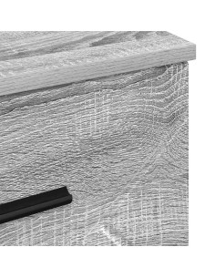 Armadio da Notte con cassetto Grigio sonoma 38 x 38 x 66 cm 2
