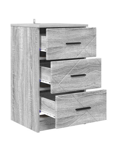 Armadio da Notte con cassetto Grigio sonoma 38 x 38 x 66 cm