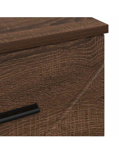 Armadio da Notte con cassetto Rovere marrone 38 x 38 x 66 cm 2