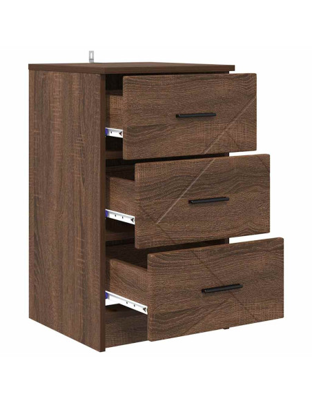 Armadio da Notte con cassetto Rovere marrone 38 x 38 x 66 cm