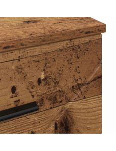 Armadio da Notte con cassetto Legno vecchio 38 x 38 x 66 cm 2