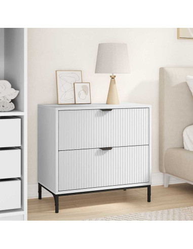 Comodino Bianco 63.5 x 36 x 61 cm Legno multistrato