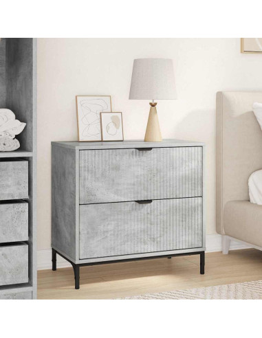 Comodino Grigio cemento 63.5 x 36 x 61 cm Legno multistrato