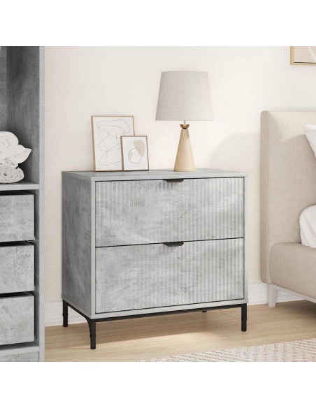 Comodino Grigio cemento 63.5 x 36 x 61 cm Legno multistrato