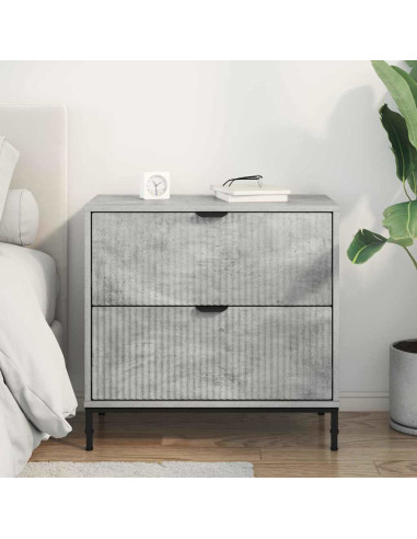 Comodino Grigio cemento 63.5 x 36 x 61 cm Legno multistrato