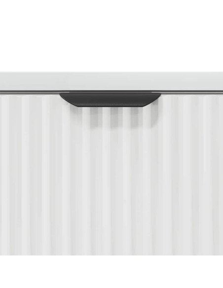 Comodino Bianco lucido 63.5 x 36 x 61 cm Legno multistrato