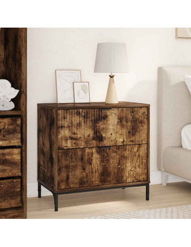 Comodino Rovere fumo 63.5 x 36 x 61 cm Legno multistrato