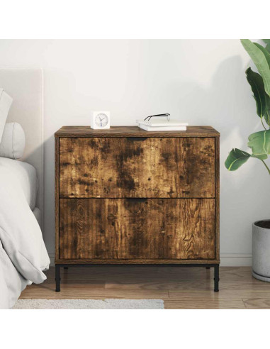Comodino Rovere fumo 63.5 x 36 x 61 cm Legno multistrato