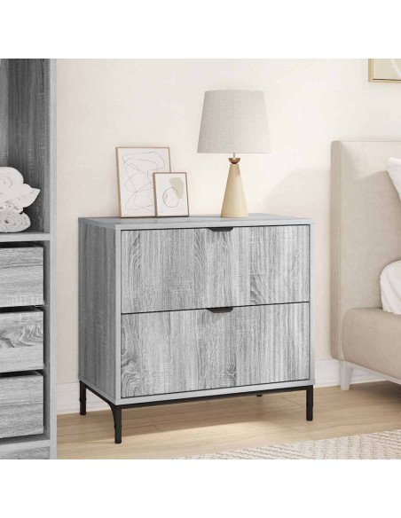 Comodino Grigio sonoma 63.5 x 36 x 61 cm Legno multistrato