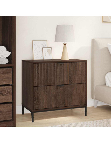 Comodino Rovere marrone 63.5 x 36 x 61 cm Legno multistrato