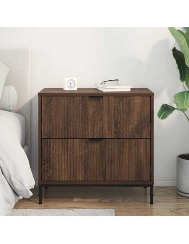 Comodino Rovere marrone 63.5 x 36 x 61 cm Legno multistrato