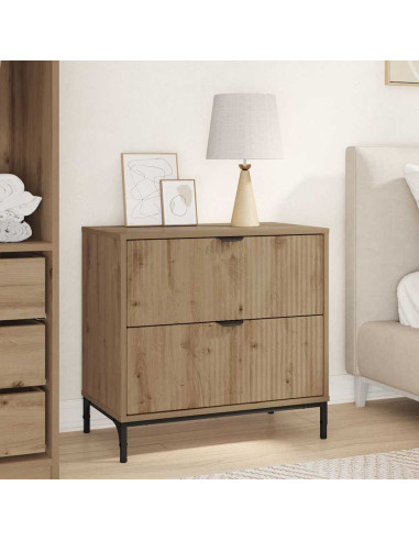 Comodino rovere artigianale 63.5 x 36 x 61 cm Legno multistrato