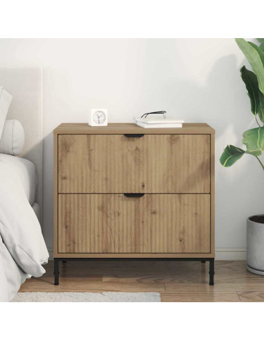 Comodino rovere artigianale 63.5 x 36 x 61 cm Legno multistrato