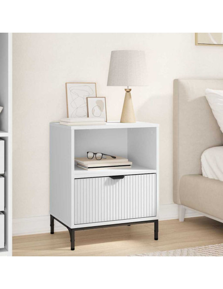 Comodino con cassetto Bianco 49 x 36 x 61 cm Legno multistrato