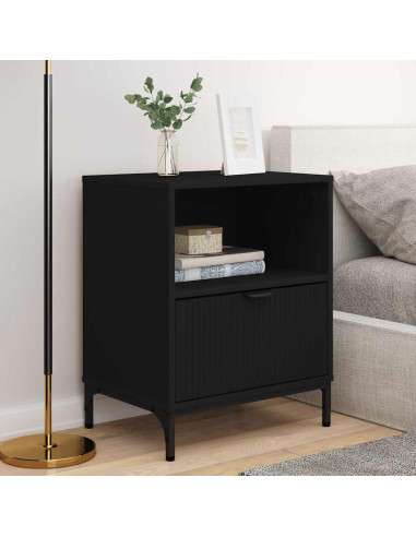 Comodini 2 pcs Nero 49 x 36 x 61 cm Legno multistrato