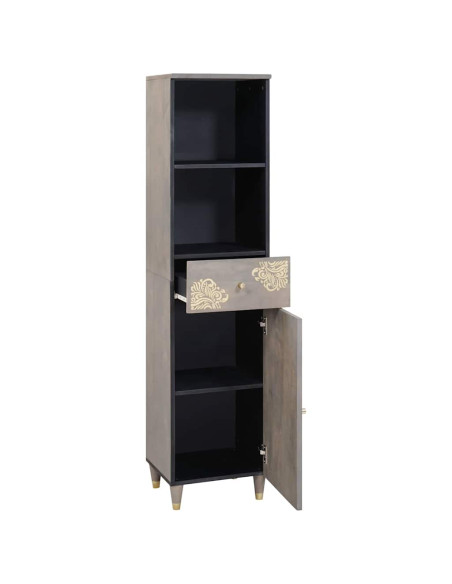 Credenza Grigio 38 x 33.5 x 160 cm Legno massello di mango