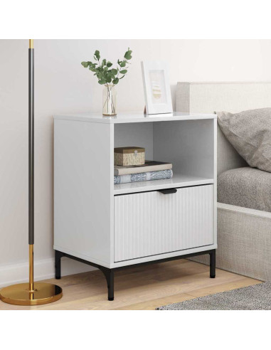 Comodini 2 pcs Bianco lucido 49 x 36 x 61 cm Legno multistrato