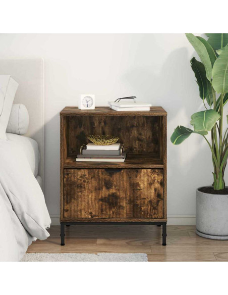 Comodino Rovere fumo 49 x 36 x 61 cm Legno multistrato