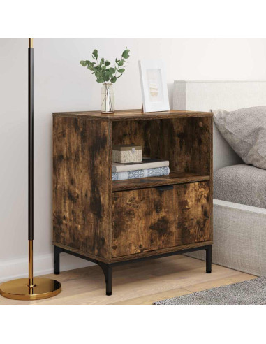 Comodini 2 pcs Rovere fumo 49 x 36 x 61 cm Legno multistrato