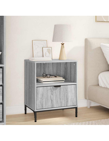Comodino Grigio sonoma 49 x 36 x 61 cm Legno multistrato