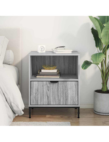 Comodino Grigio sonoma 49 x 36 x 61 cm Legno multistrato
