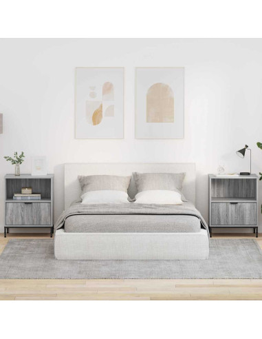 Comodini 2 pcs Grigio sonoma 49 x 36 x 61 cm Legno multistrato