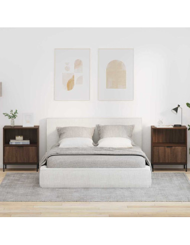 Comodini 2 pcs Rovere marrone 49 x 36 x 61 cm Legno multistrato