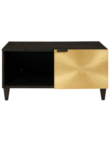 Tavolino da salotto Nero e Oro 80 x 50 x 40 cm