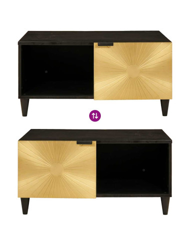 Tavolino da salotto Nero e Oro 80 x 50 x 40 cm