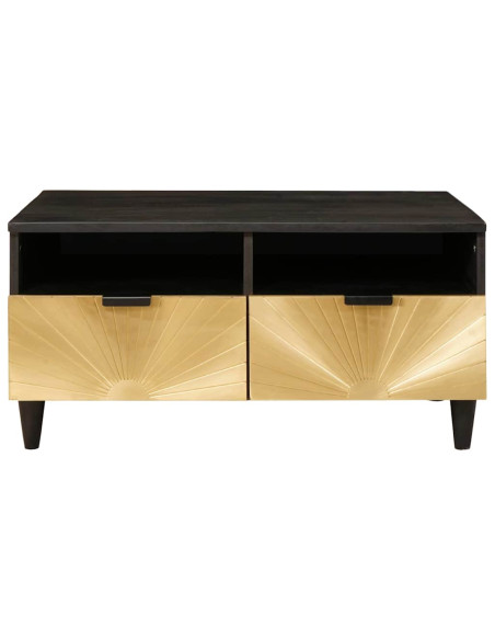 Tavolino da salotto with Drawer Nero e Oro 80 x 54 x 40 cm