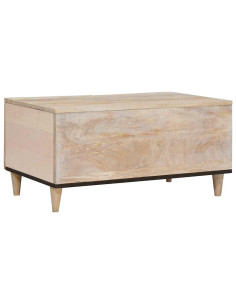 Tavolino da salotto con lo scaffale Beige 80 x 50 x 40 cm 2