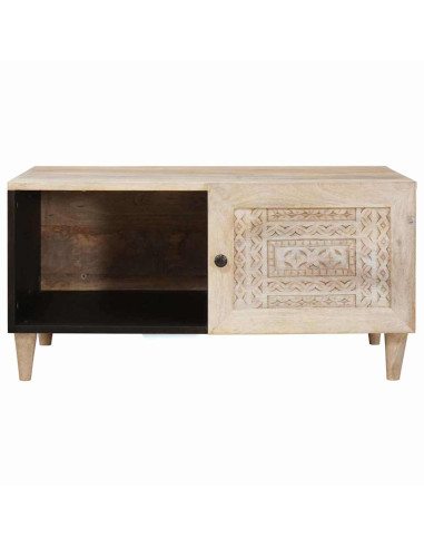 Tavolino da salotto con lo scaffale Beige 80 x 50 x 40 cm