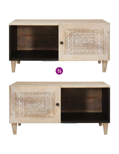 Tavolino da salotto con lo scaffale Beige 80 x 50 x 40 cm